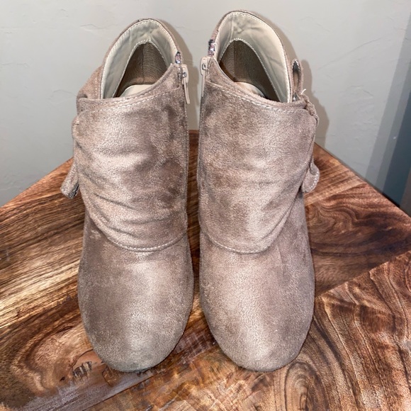 Tan Suede Ankle Booties - Picture 6 of 9